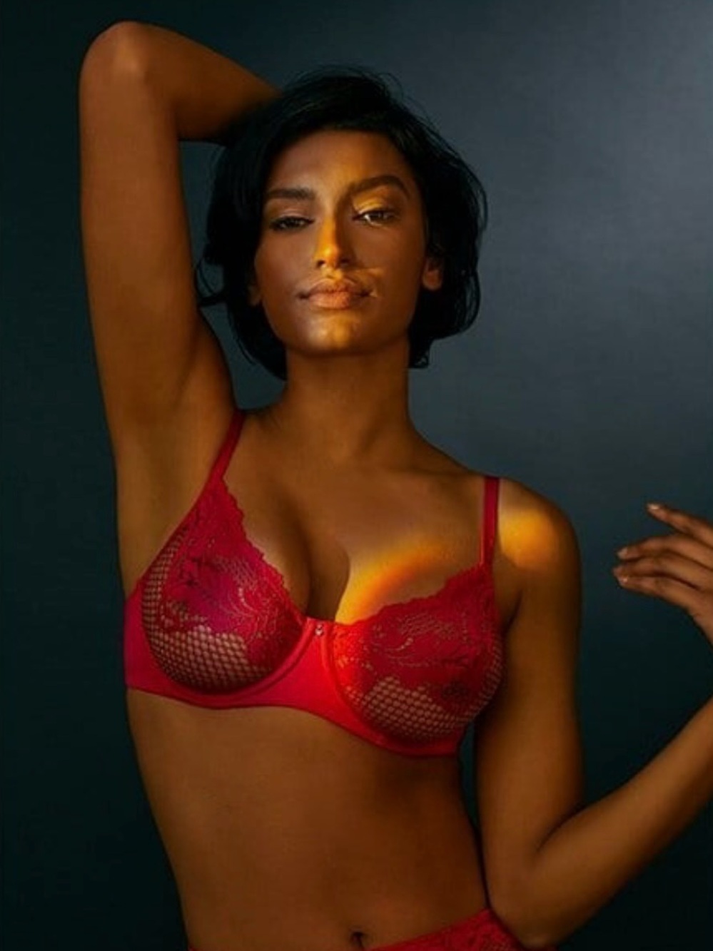 Le Mystere Lace Allure Unlined in Crimson Size 36D